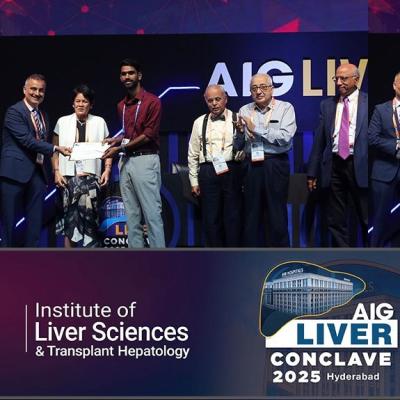 Dr Aditya Gudeniya won third prize for poster presentations at Liver conclave held in Hyderabad from 26-27th September 2025